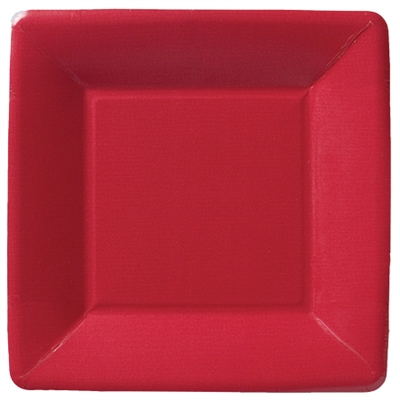 Classic Linen Red Dessert Paper Plates