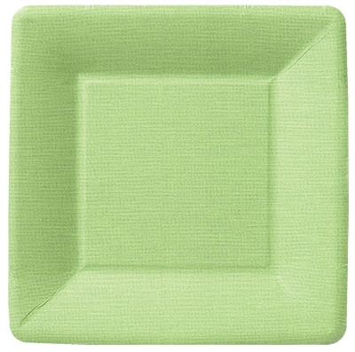 Classic Linen Green Dessert Paper Plates