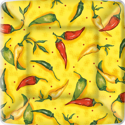 Peppers Square Paper Dessert Plates