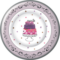 Fancy Cake Dinner Paper Plates