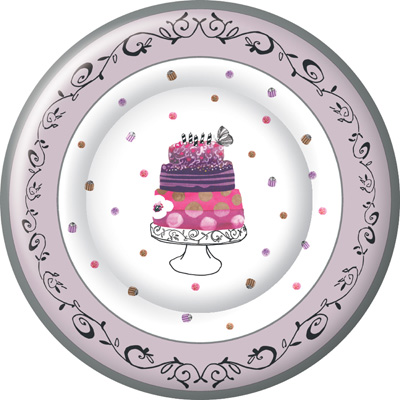 Fancy Cake Dinner Paper Plates