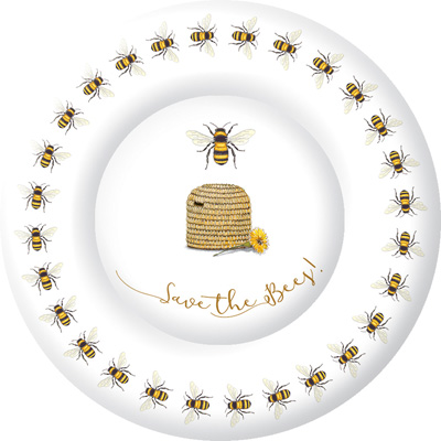 Honey Bee Wavy Paper Salad Plates