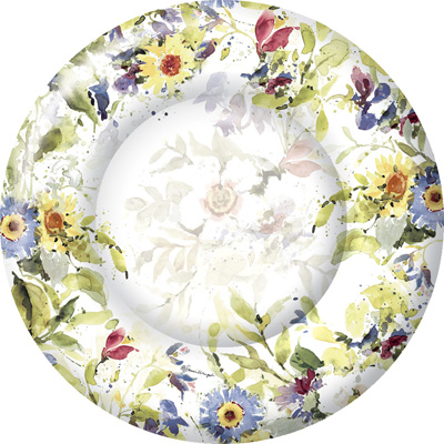 Packed Flowers Round Paper Dinner Plate