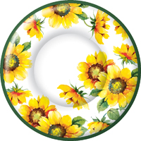Colourful Sunflower Round Paper Dinner Plate