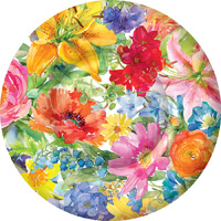 Abundant Floral Round Dessert Plate