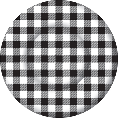 Buffalo Check Round Paper Dessert Plate