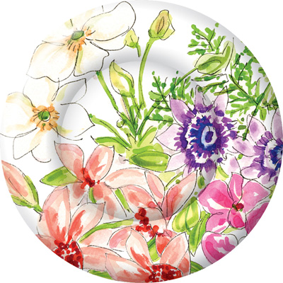 Rosanne Beck Fresh Florals Round Paper Dinner Plates