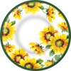Colourful Sunflower Round Paper Dessert Plate