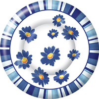 Agnetha Round Dessert Plate blue