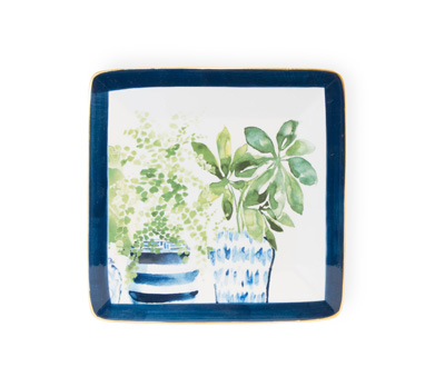 Blue Topiary Square Plate