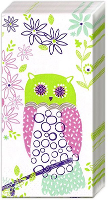 Jolly Owls Light Green Pocket Tissues