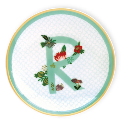 Rosanne Beck Floral Monogram R Accent Dish