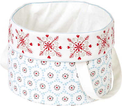 Winter Dotty Round Bread Basket