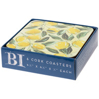 Painterly Lemons Cork Coasters (set of 4)