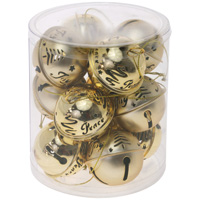 Gold Christmas Bell Ornaments (set of 12)