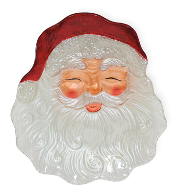 Santa Face Glass Plate