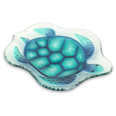 Seaturtle Shaped Glass Plate