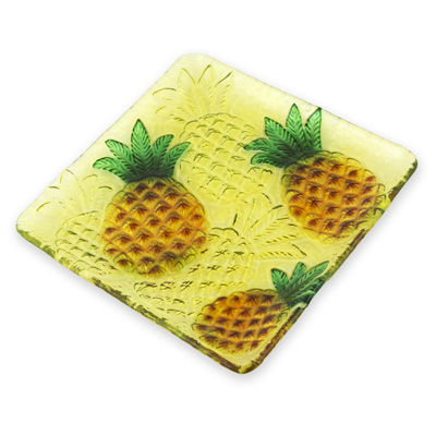 Pineapples Glass Plate