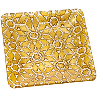 Gold Filigree Square Glass Plate