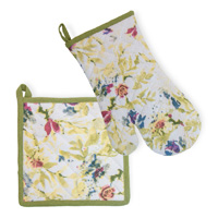 Packed Flowers Oven Mitt & Pot Holder Set