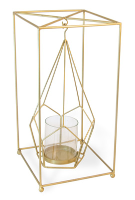 Square Pentagon Gold Lantern