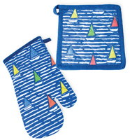 Waterline Boats Oven Mitt & Pot Holder Set