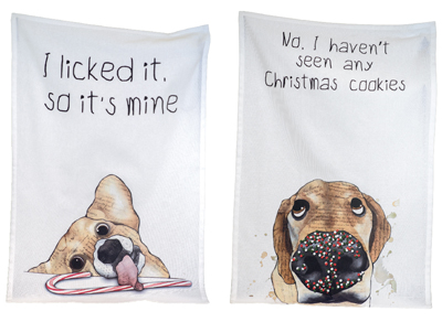 Xmas Treats Dogs Tea Towels