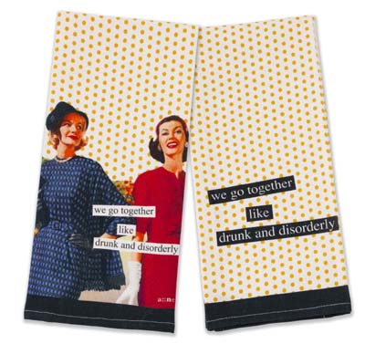 Anne Taintor - Drunk & Disorderly Tea Towel Set