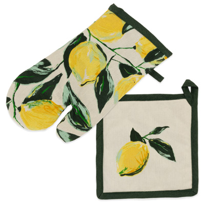 Painterly Lemons Oven Mitt & Pot Holder