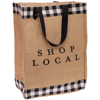 Shop Local Jute Tote Bag