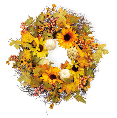 Sunflower & Gourds Wreath