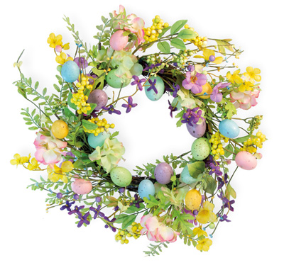 Pastel Flower & Egg Wreath