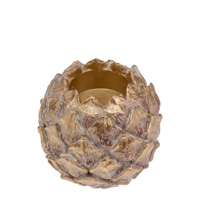 Short Gold Wash Pinecone Tealight