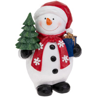 Storm Snowman with Tree Santa Hat