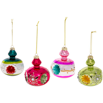 Vintage Glass Ornament (set of 4)