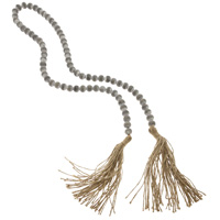 Grey Beads W/Hemp Tassle