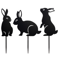 Bunny Garden Yard Stakes (Set of 3)