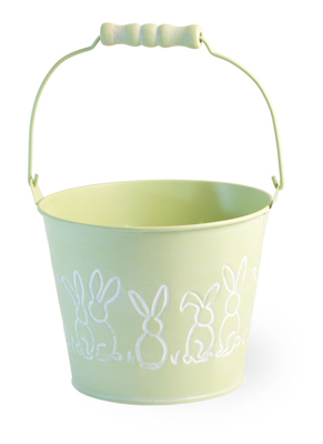 Easter Bunny Pail with handle Green