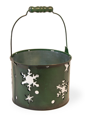 Snowflake Round Green Pail