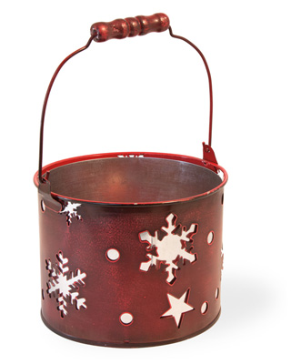 Snowflake Round Red Pail