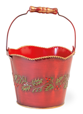 Red Holly & Ivy Pail
