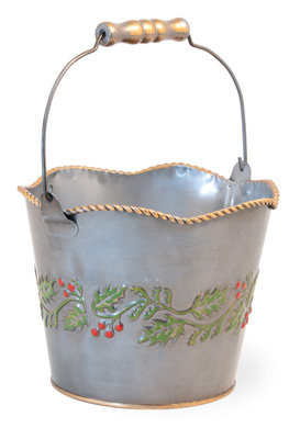 Silver Holly & Ivy Pail