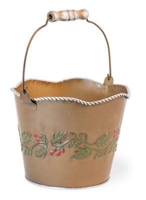 Gold Holly & Ivy Pail