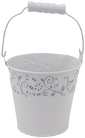 Small White Floral Accent Bucket