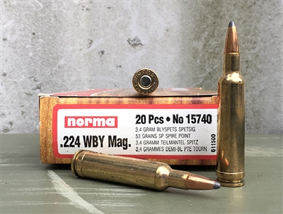 NORMA 224 WEATHERBY MAG 53gr SP 20rd BOX