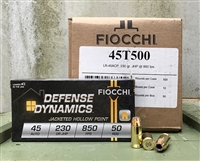 FIOCCHI 45 AUTO 230gr JHP 500rd CASE