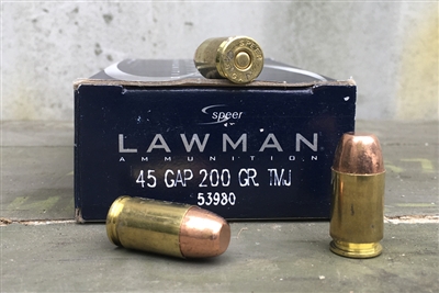 SPEER LAWMAN 45 GAP 200gr TMJ 50rd BOX