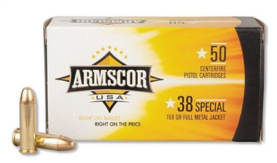 ARMSCOR 38 SPECIAL 158gr FMJ 50rd BOX