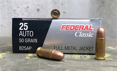 FEDERAL CLASSIC 25 AUTO 50gr FMJ 50rd BOX