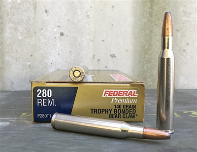 FEDERAL 280 REM 140gr TROPHY BONDED BEAR CLAW 20rd BOX